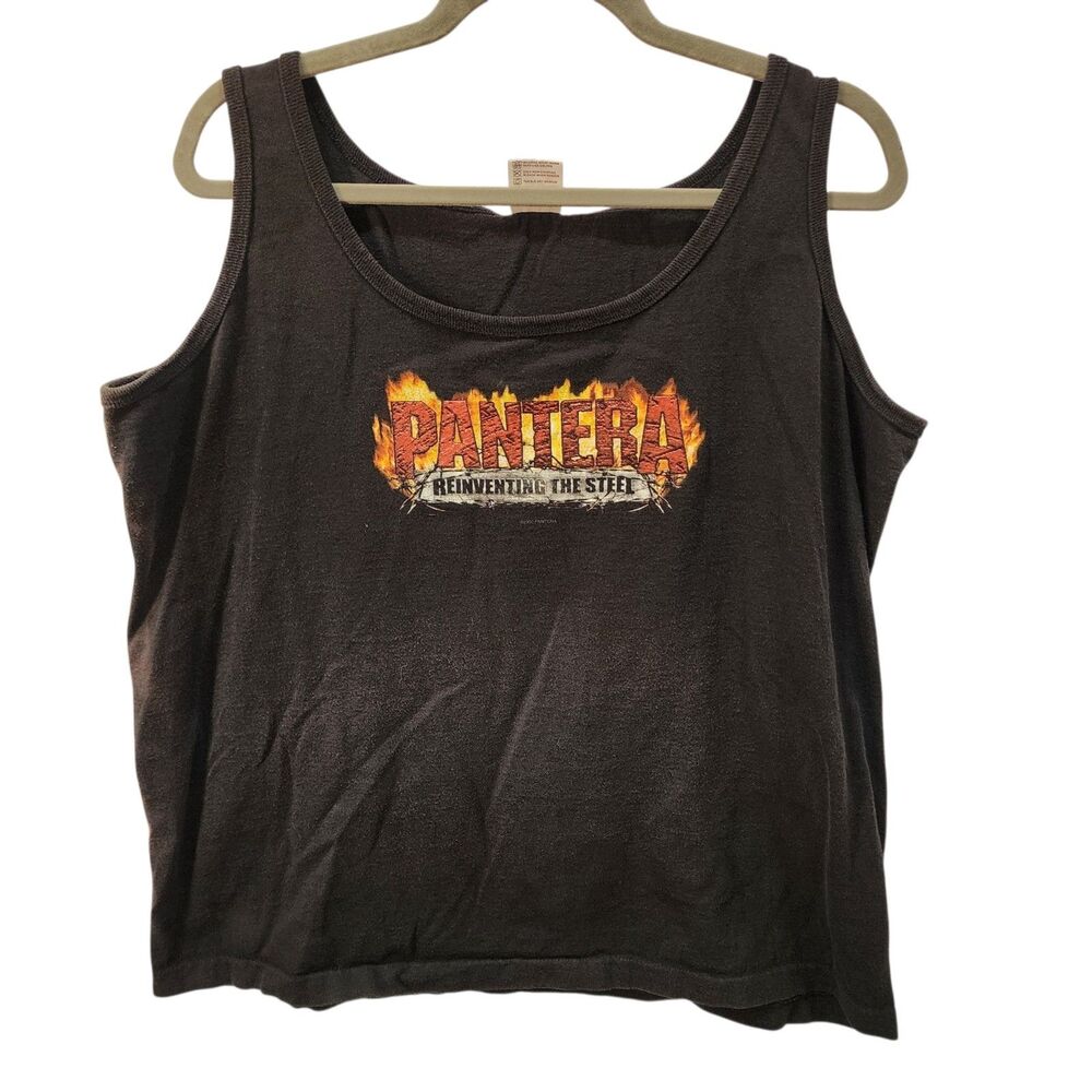 Vintage Pantera Tank Top XL Anvil USA Reinventing The Steel Y2K Band Tee